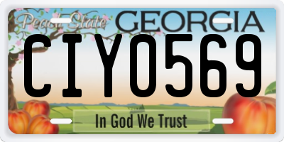 GA license plate CIY0569