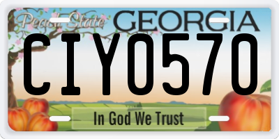 GA license plate CIY0570