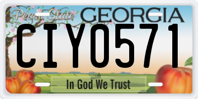 GA license plate CIY0571