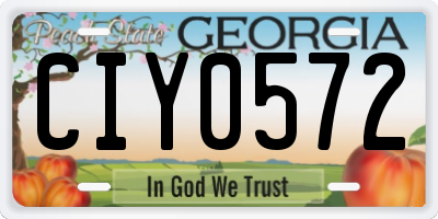 GA license plate CIY0572