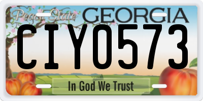 GA license plate CIY0573