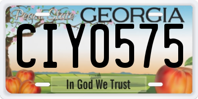GA license plate CIY0575