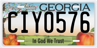 GA license plate CIY0576