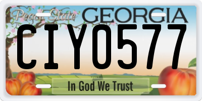 GA license plate CIY0577