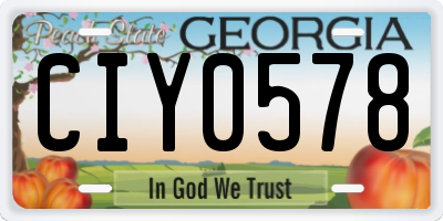 GA license plate CIY0578