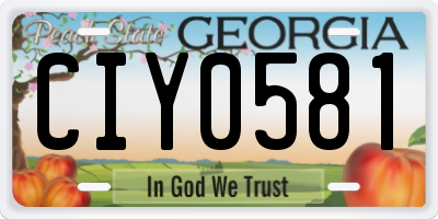GA license plate CIY0581