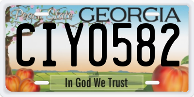 GA license plate CIY0582