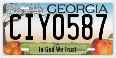 GA license plate CIY0587