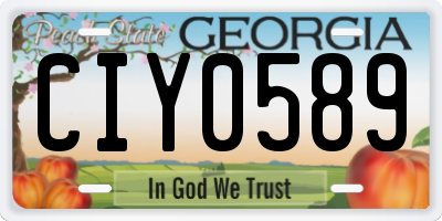GA license plate CIY0589