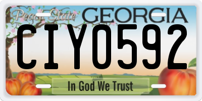 GA license plate CIY0592
