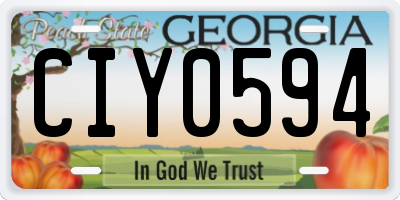 GA license plate CIY0594