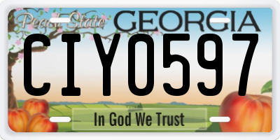 GA license plate CIY0597