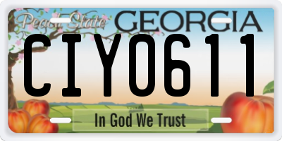 GA license plate CIY0611
