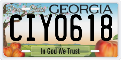 GA license plate CIY0618
