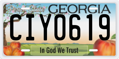 GA license plate CIY0619