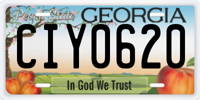 GA license plate CIY0620