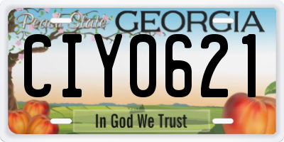 GA license plate CIY0621