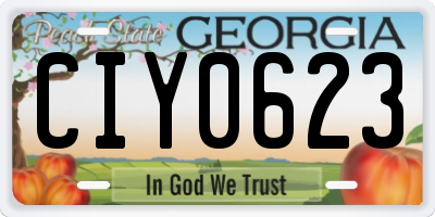 GA license plate CIY0623