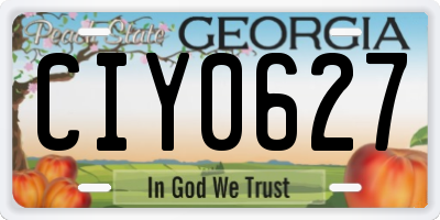 GA license plate CIY0627