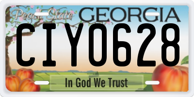 GA license plate CIY0628