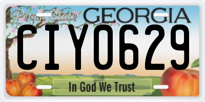 GA license plate CIY0629