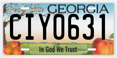 GA license plate CIY0631