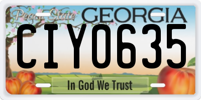 GA license plate CIY0635