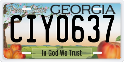 GA license plate CIY0637