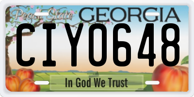 GA license plate CIY0648
