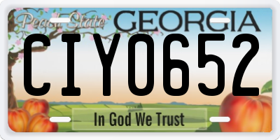 GA license plate CIY0652
