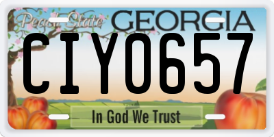 GA license plate CIY0657