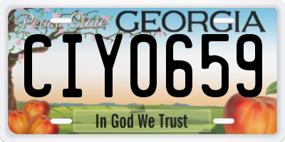 GA license plate CIY0659