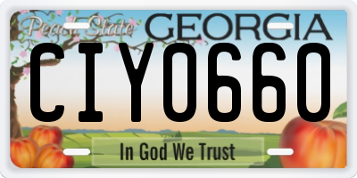 GA license plate CIY0660