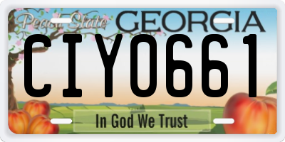 GA license plate CIY0661