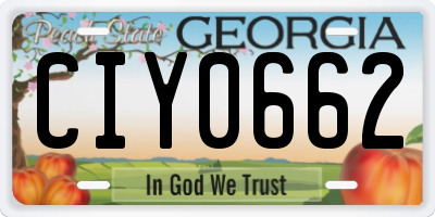 GA license plate CIY0662