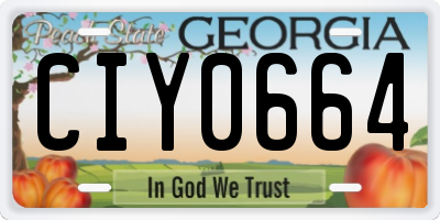 GA license plate CIY0664
