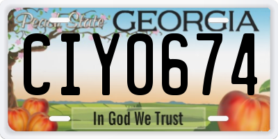 GA license plate CIY0674