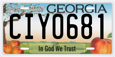 GA license plate CIY0681