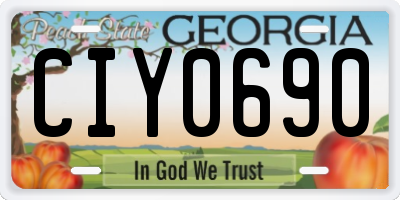 GA license plate CIY0690