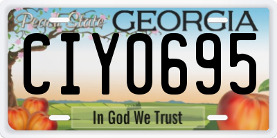 GA license plate CIY0695