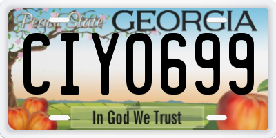 GA license plate CIY0699
