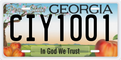 GA license plate CIY1001