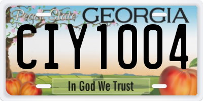 GA license plate CIY1004