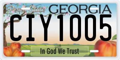 GA license plate CIY1005