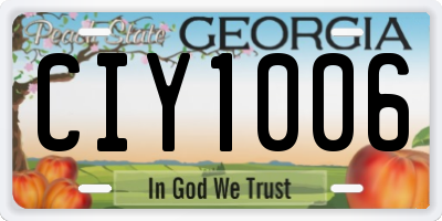 GA license plate CIY1006