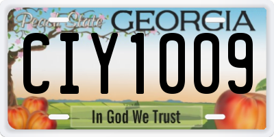 GA license plate CIY1009
