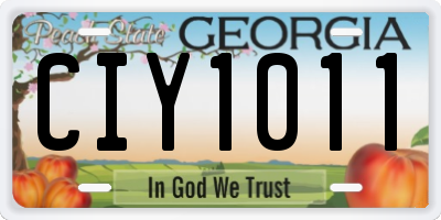 GA license plate CIY1011
