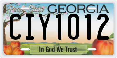 GA license plate CIY1012