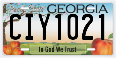 GA license plate CIY1021