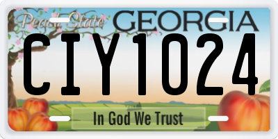 GA license plate CIY1024